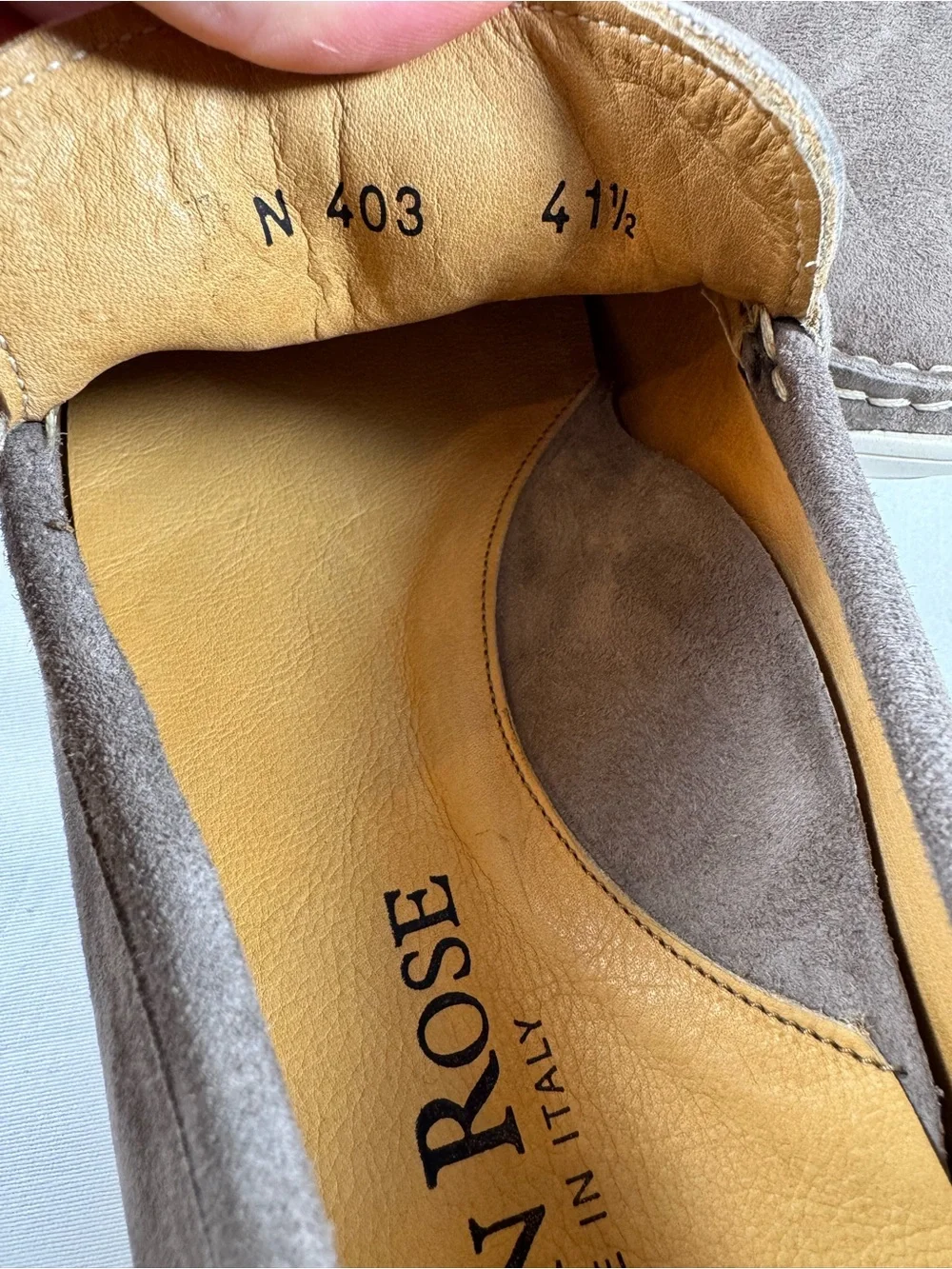 Vintage Taryn Rose Men Taupe Suede Leather Venetian Slip On Loafers EU 41.5 US 9
